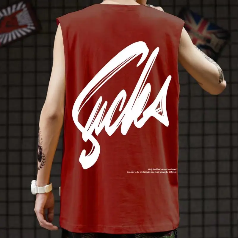 New Summer Men's Tank Tops Fashion Print Round Collar Sleeveless Vest Men Casual Men Clothing Fitness Loose Workout Tank Tops - Image 4