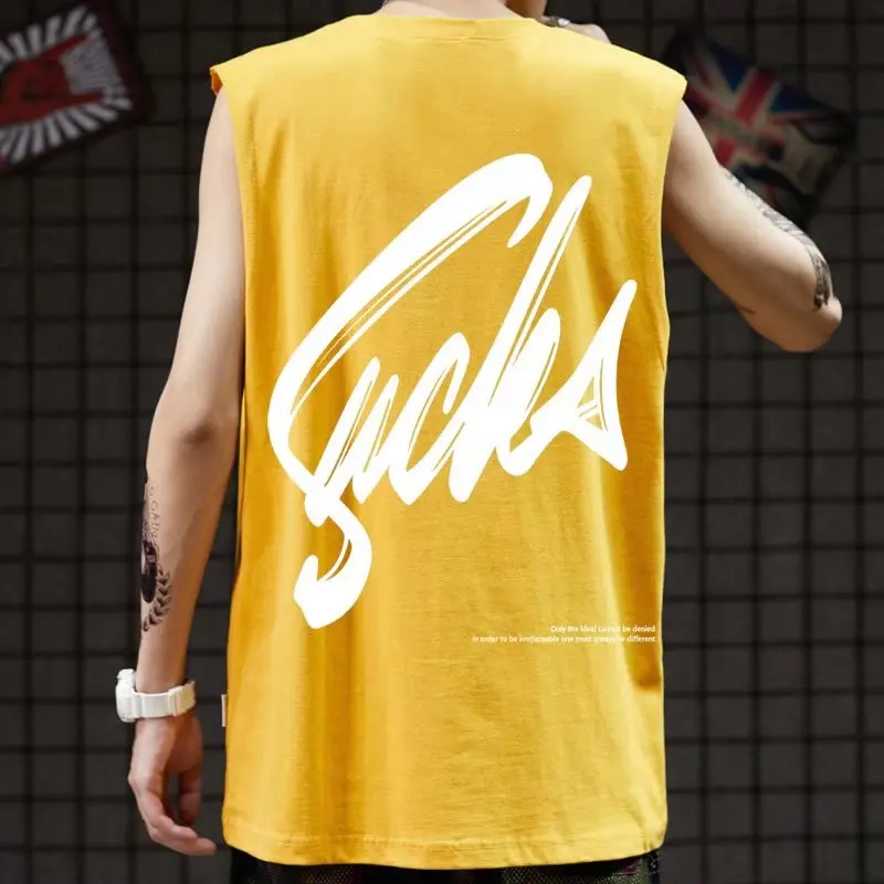 New Summer Men's Tank Tops Fashion Print Round Collar Sleeveless Vest Men Casual Men Clothing Fitness Loose Workout Tank Tops - Image 6