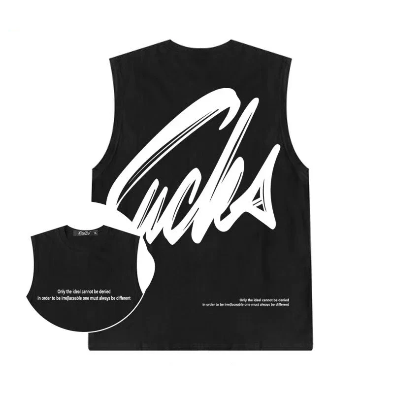 New Summer Men's Tank Tops Fashion Print Round Collar Sleeveless Vest Men Casual Men Clothing Fitness Loose Workout Tank Tops - Image 7