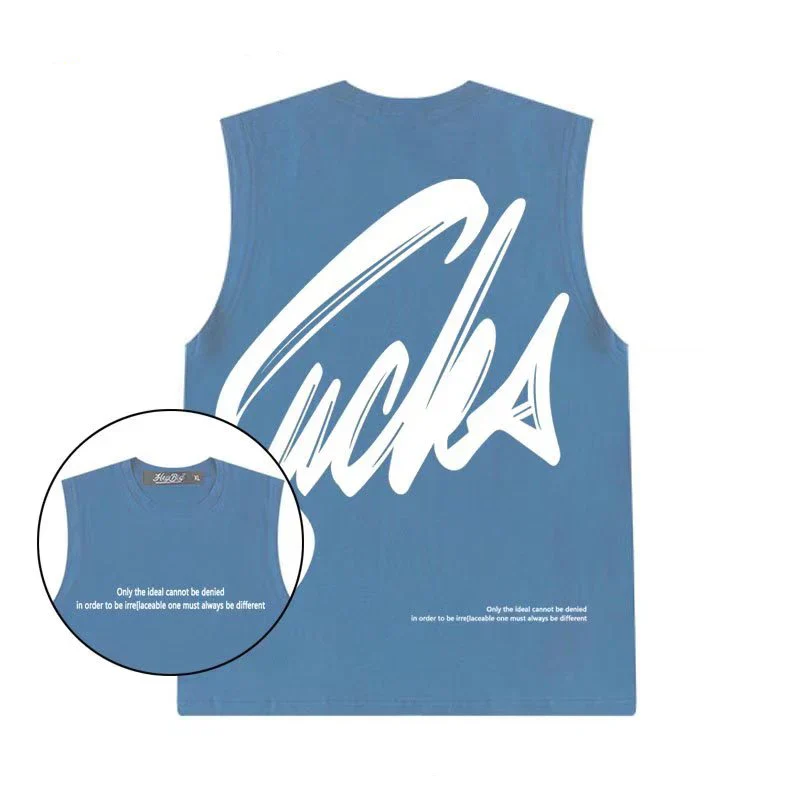 New Summer Men's Tank Tops Fashion Print Round Collar Sleeveless Vest Men Casual Men Clothing Fitness Loose Workout Tank Tops - Image 8
