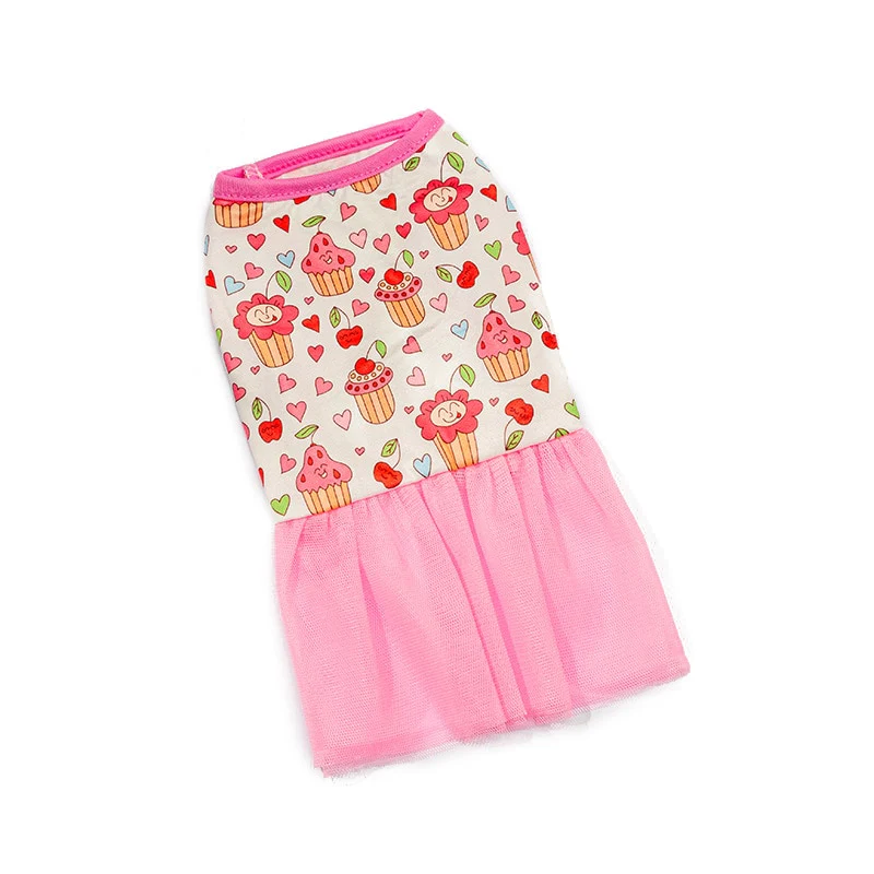 New Sweet Dog Pet Clothes Summer New Floral Flying Sleeve Short Skirt Schnauzer Dog Cat Thin Non-woven Sunflower Vest Clothes - Image 14