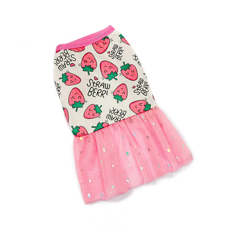 New Sweet Dog Pet Clothes Summer New Floral Flying Sleeve Short Skirt Schnauzer Dog Cat Thin Non-woven Sunflower Vest Clothes - Image 4