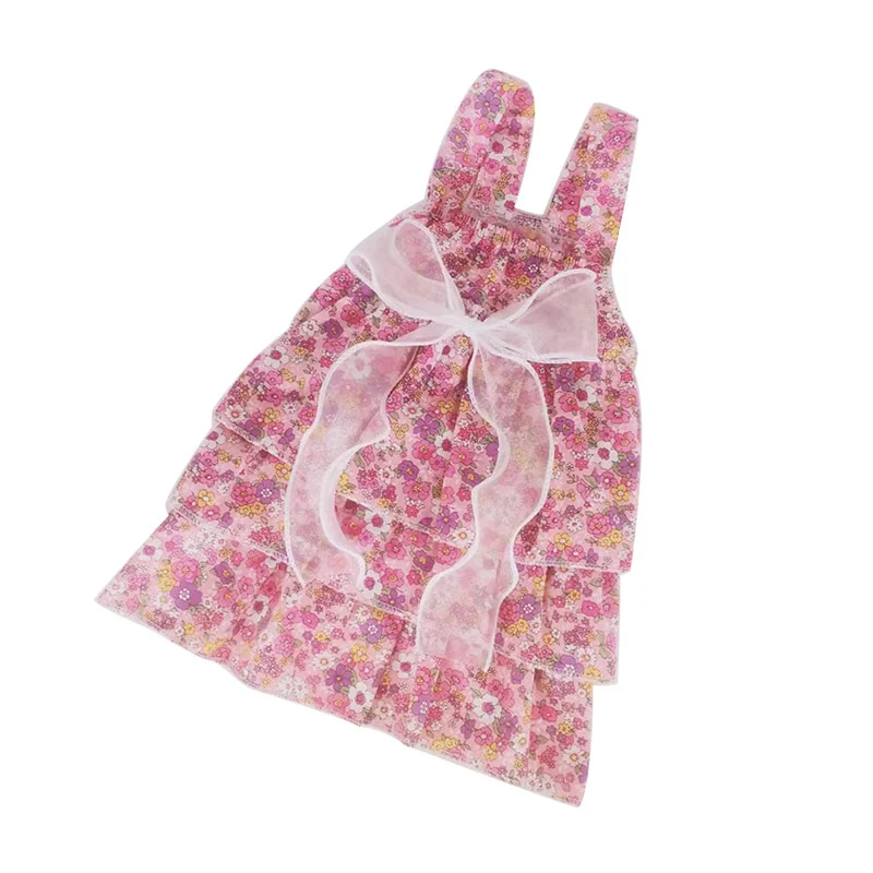 New Sweet Dog Pet Clothes Summer New Floral Flying Sleeve Short Skirt Schnauzer Dog Cat Thin Non-woven Sunflower Vest Clothes - Image 8