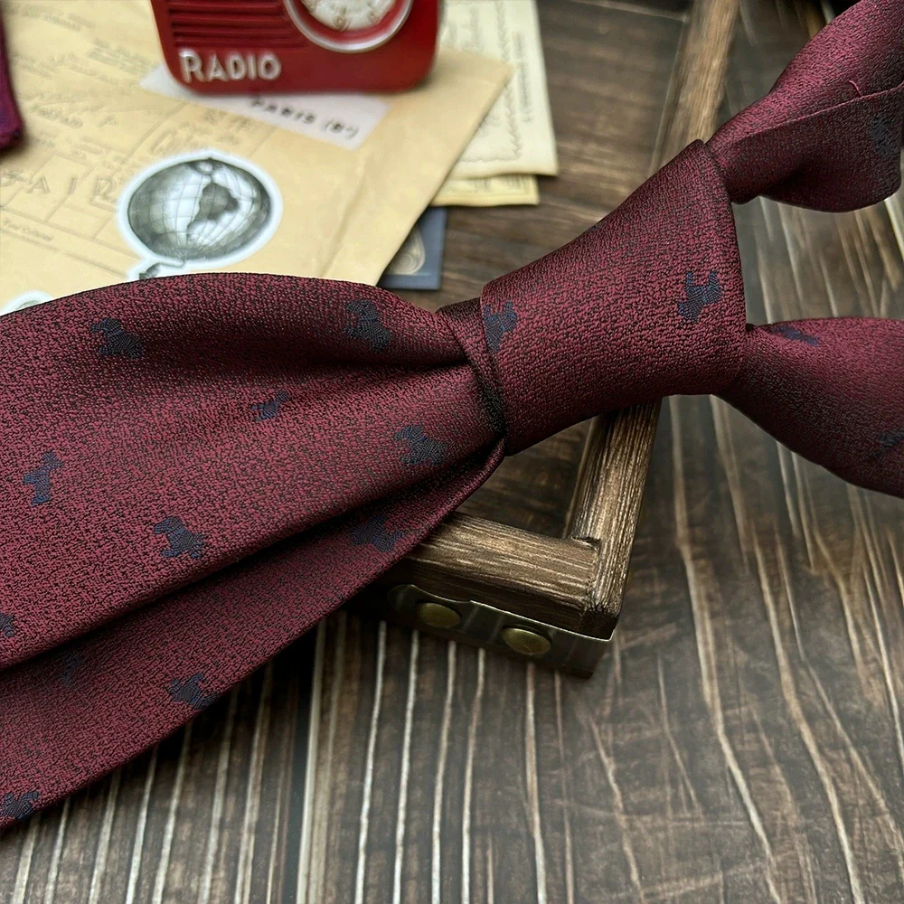 New Trendy Navy Brown Neckties For Men 7cm Formal Business Silk Neck Tie Shirt Suit Cravat Tuxedo Wedding Party Daily Wear Gifts - Image 12