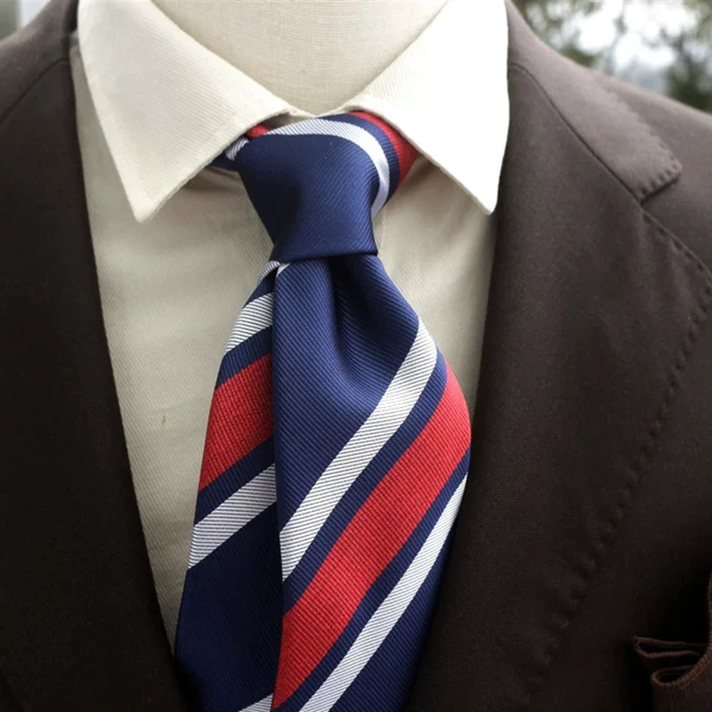 New Trendy Navy Brown Neckties For Men 7cm Formal Business Silk Neck Tie Shirt Suit Cravat Tuxedo Wedding Party Daily Wear Gifts - Image 14