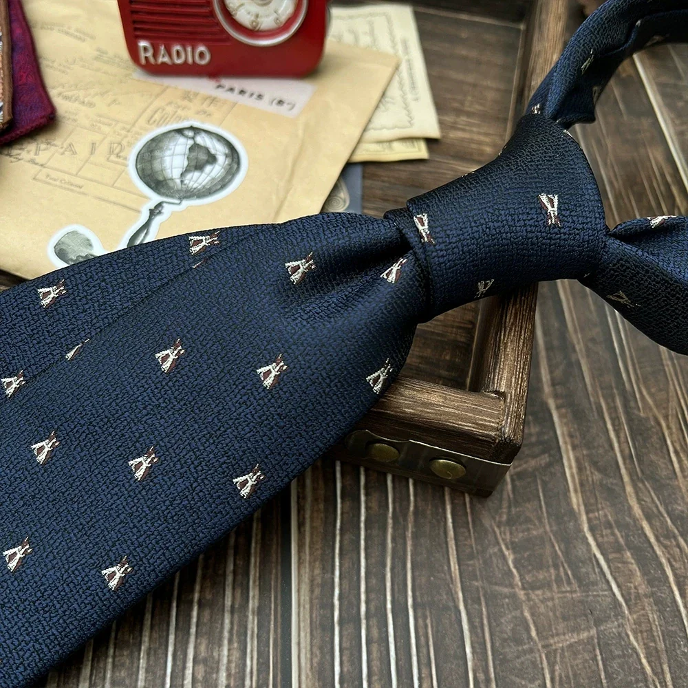 New Trendy Navy Brown Neckties For Men 7cm Formal Business Silk Neck Tie Shirt Suit Cravat Tuxedo Wedding Party Daily Wear Gifts - Image 15
