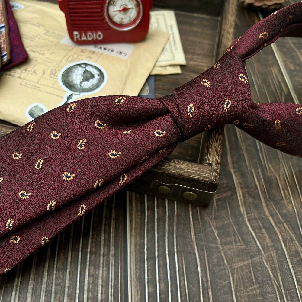 New Trendy Navy Brown Neckties For Men 7cm Formal Business Silk Neck Tie Shirt Suit Cravat Tuxedo Wedding Party Daily Wear Gifts - Image 18