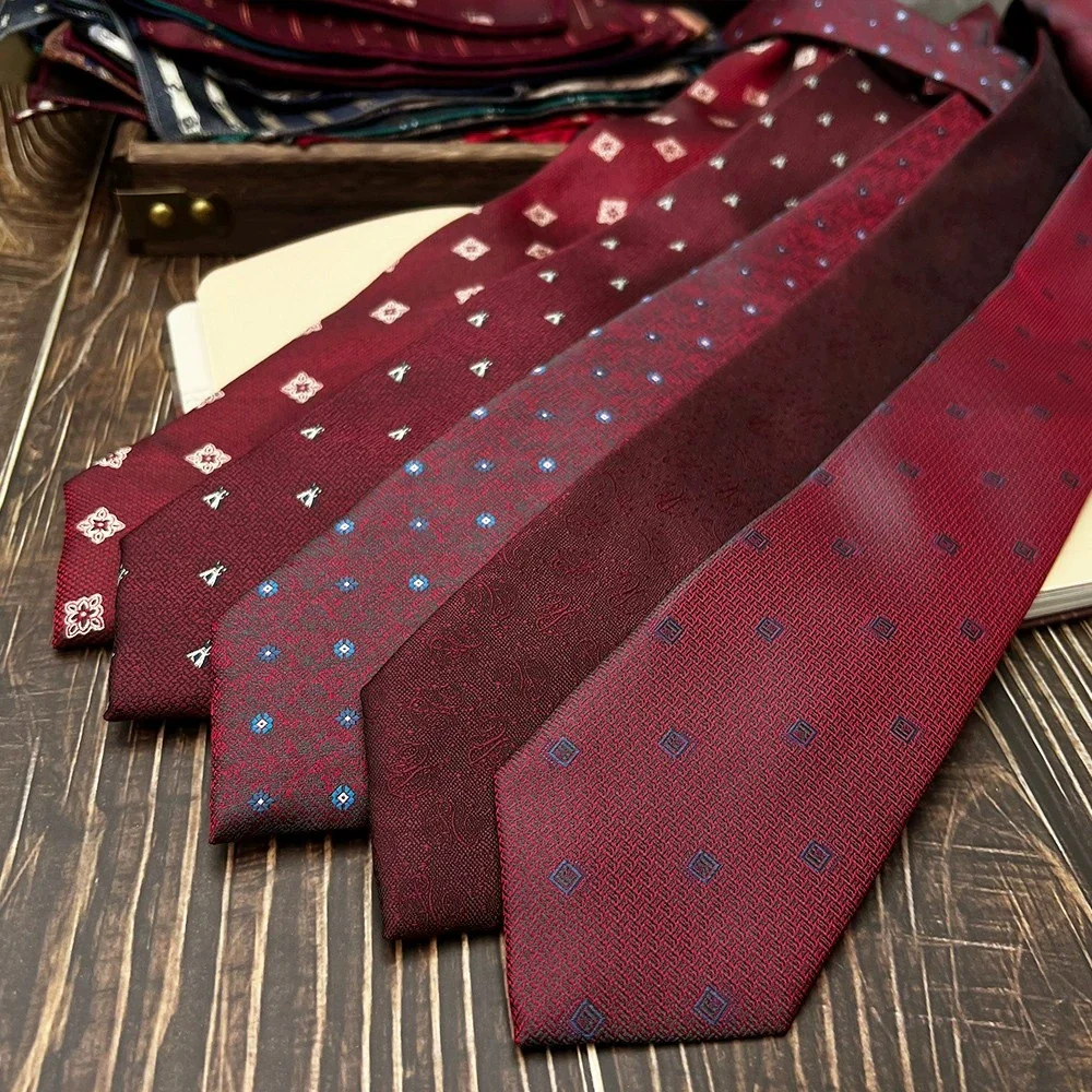 New Trendy Navy Brown Neckties For Men 7cm Formal Business Silk Neck Tie Shirt Suit Cravat Tuxedo Wedding Party Daily Wear Gifts - Image 2