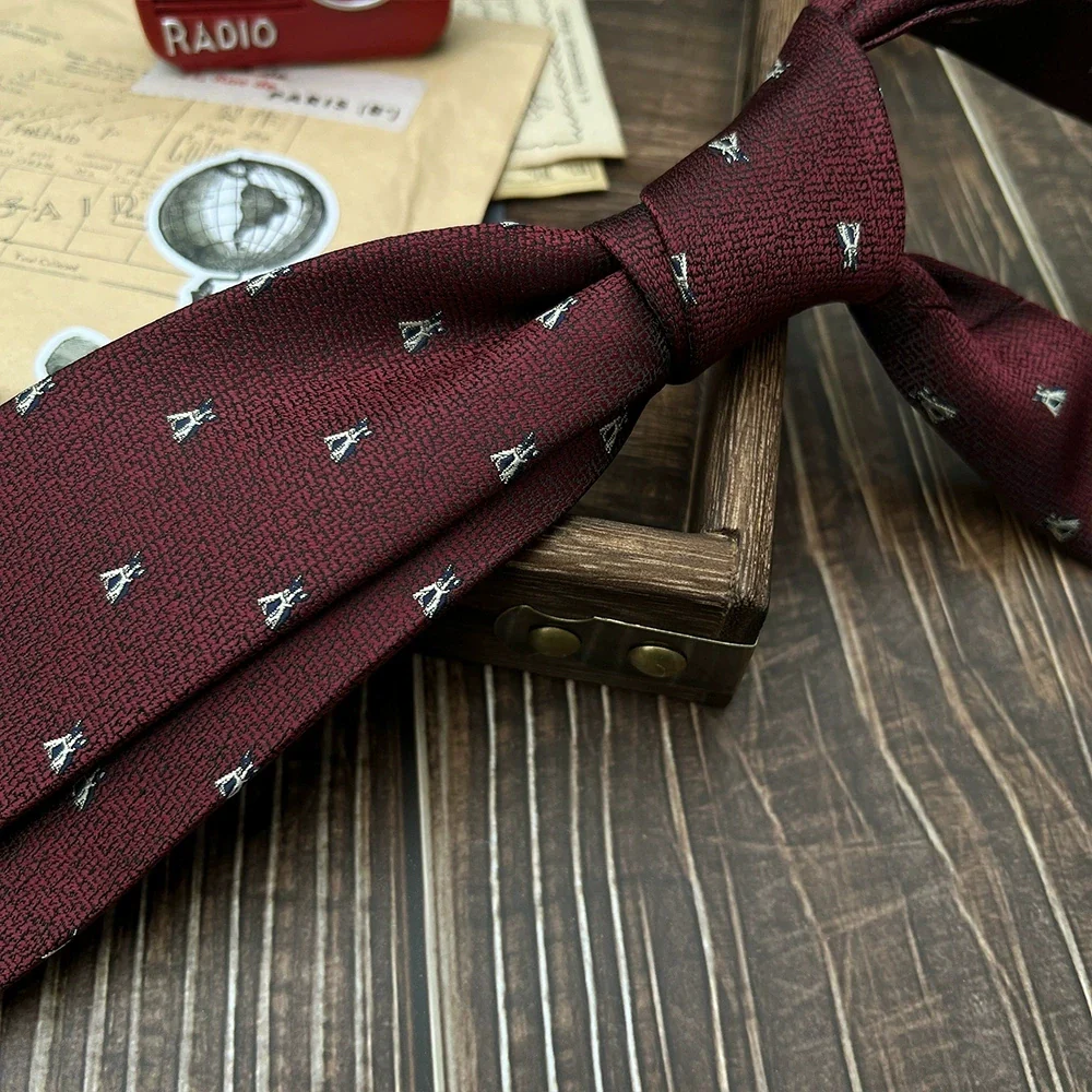 New Trendy Navy Brown Neckties For Men 7cm Formal Business Silk Neck Tie Shirt Suit Cravat Tuxedo Wedding Party Daily Wear Gifts - Image 20