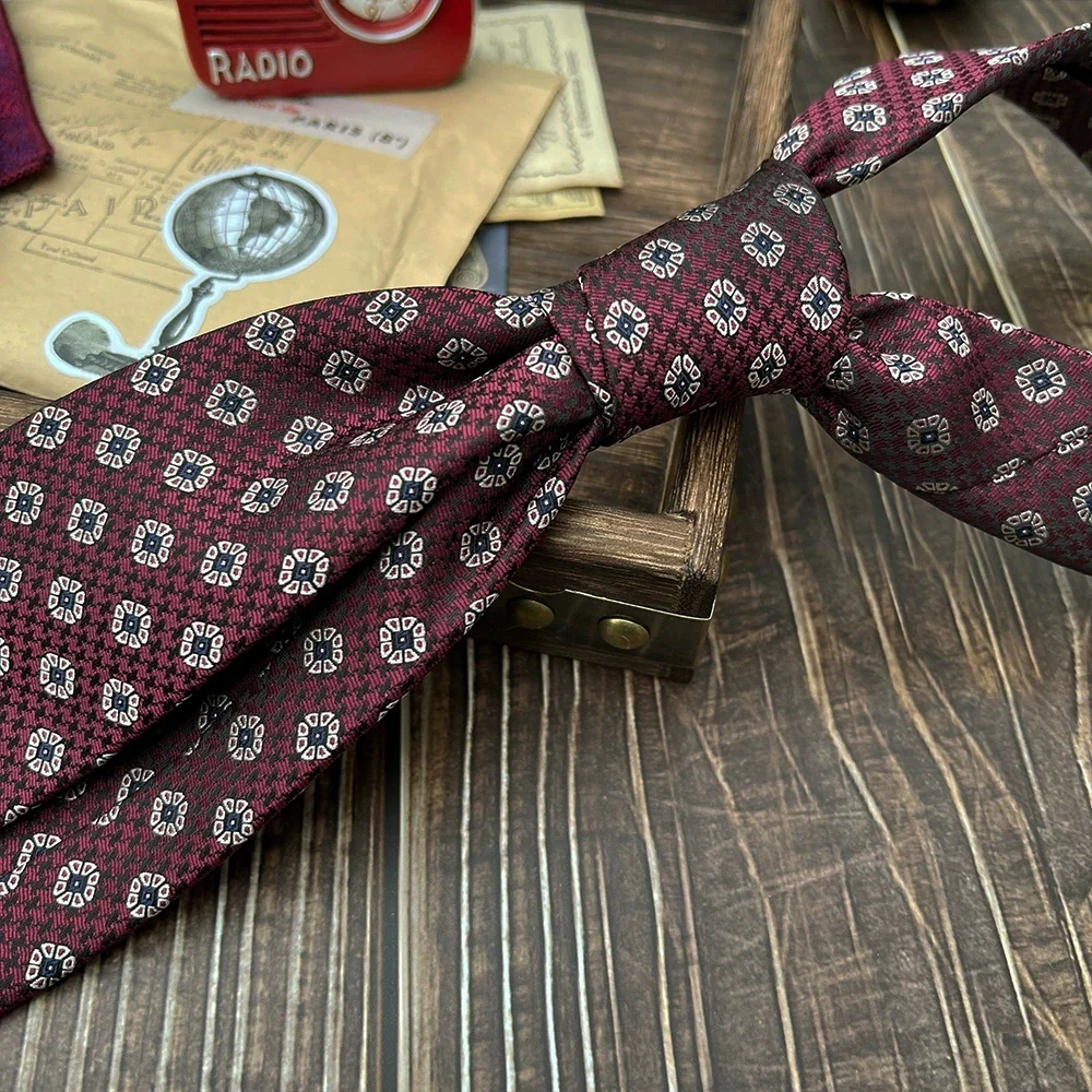 New Trendy Navy Brown Neckties For Men 7cm Formal Business Silk Neck Tie Shirt Suit Cravat Tuxedo Wedding Party Daily Wear Gifts - Image 24