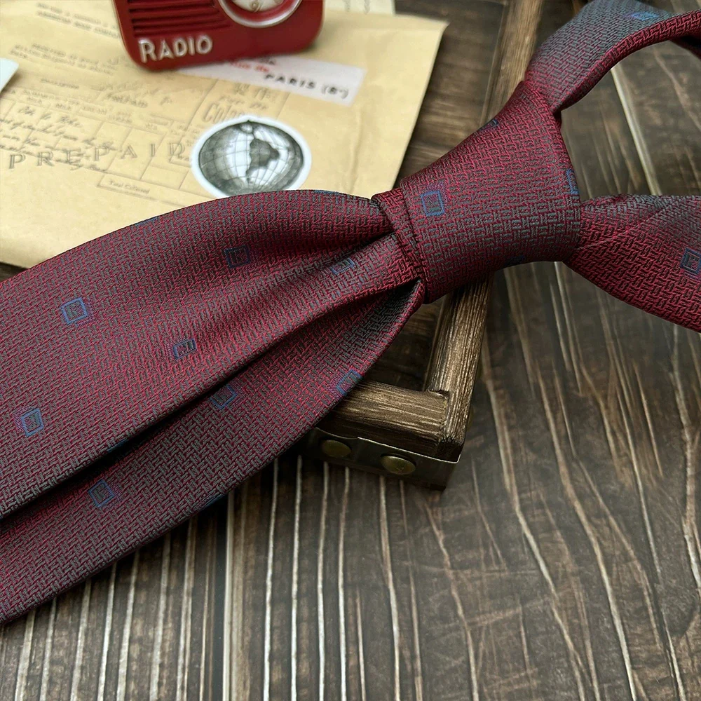 New Trendy Navy Brown Neckties For Men 7cm Formal Business Silk Neck Tie Shirt Suit Cravat Tuxedo Wedding Party Daily Wear Gifts - Image 26