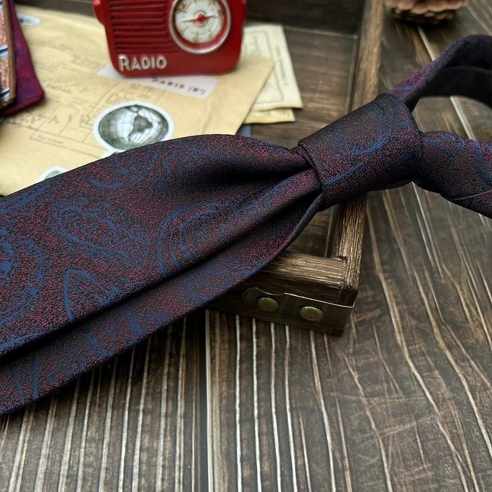 New Trendy Navy Brown Neckties For Men 7cm Formal Business Silk Neck Tie Shirt Suit Cravat Tuxedo Wedding Party Daily Wear Gifts - Image 5