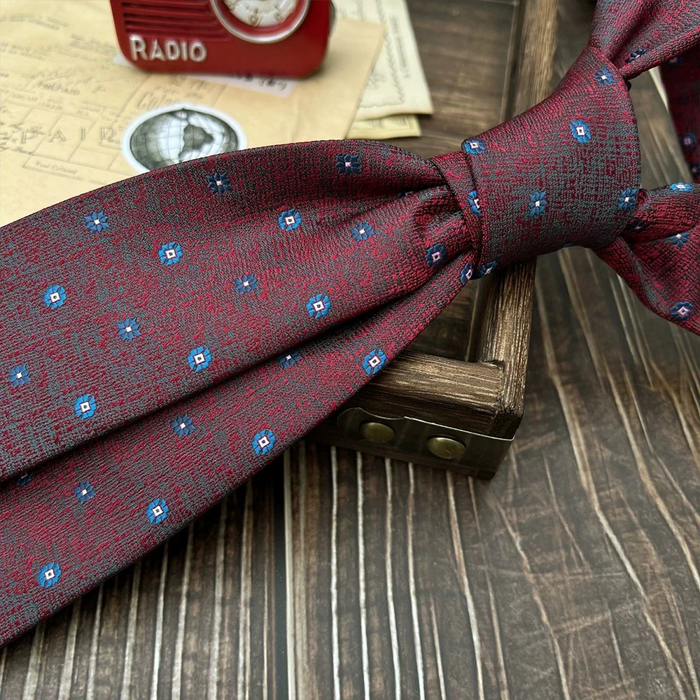 New Trendy Navy Brown Neckties For Men 7cm Formal Business Silk Neck Tie Shirt Suit Cravat Tuxedo Wedding Party Daily Wear Gifts - Image 6