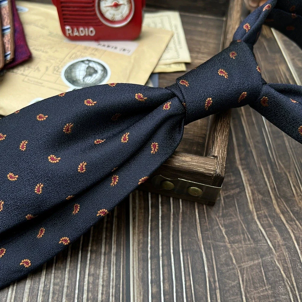 New Trendy Navy Brown Neckties For Men 7cm Formal Business Silk Neck Tie Shirt Suit Cravat Tuxedo Wedding Party Daily Wear Gifts - Image 7