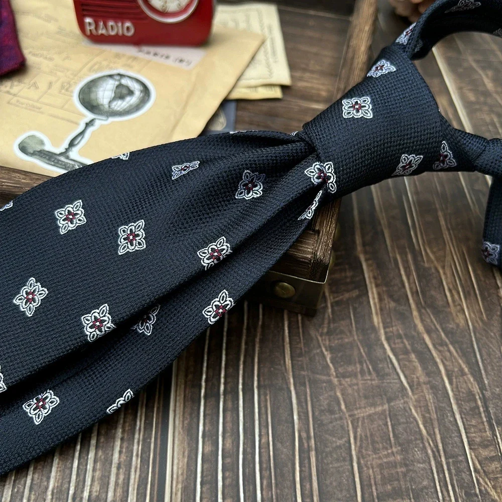New Trendy Navy Brown Neckties For Men 7cm Formal Business Silk Neck Tie Shirt Suit Cravat Tuxedo Wedding Party Daily Wear Gifts - Image 8