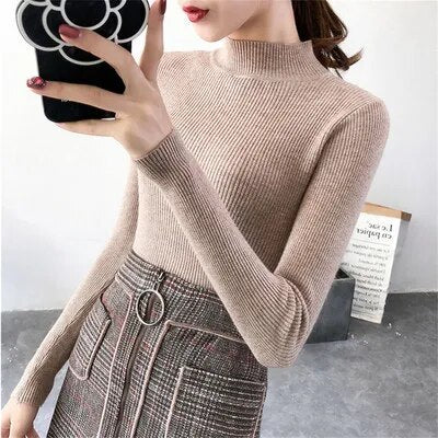 New Winter Women Knitted Turtleneck Sweater Casual Soft Polo-neck Jumper Fashion Slim Femme Elasticity Pullovers Collar Style - Image 16