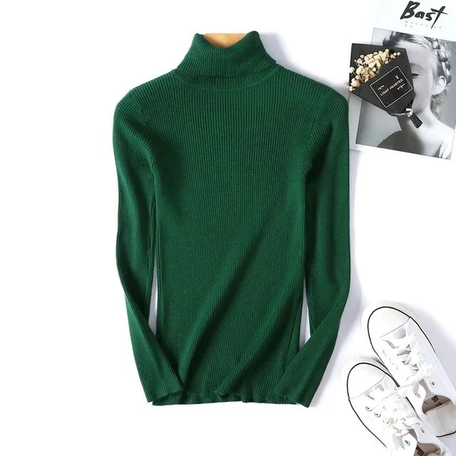 New Winter Women Knitted Turtleneck Sweater Casual Soft Polo-neck Jumper Fashion Slim Femme Elasticity Pullovers Collar Style - Image 7
