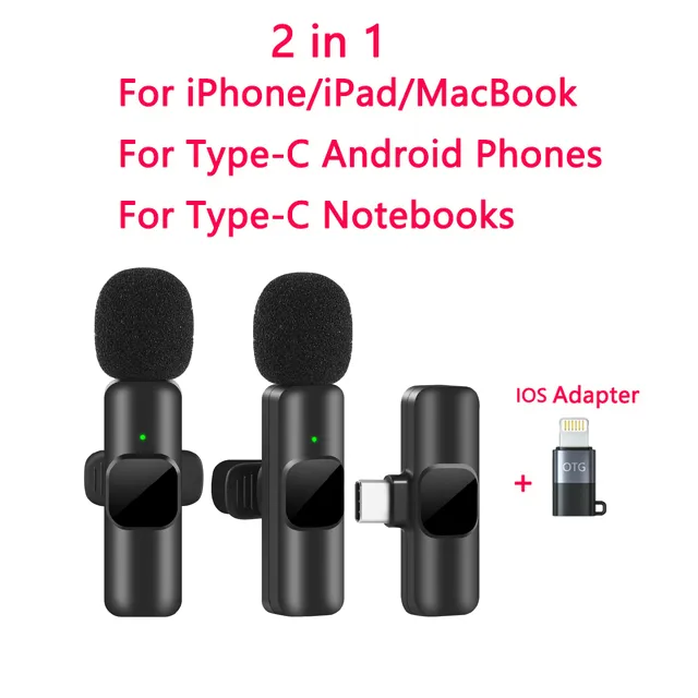 New Wireless Lavalier Microphone Portable Audio Video Recording Mini Mic for iPhone Android Live Broadcast Gaming Phone Mic - Image 11