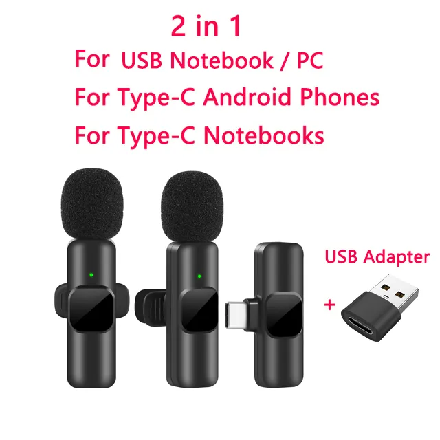New Wireless Lavalier Microphone Portable Audio Video Recording Mini Mic for iPhone Android Live Broadcast Gaming Phone Mic - Image 8