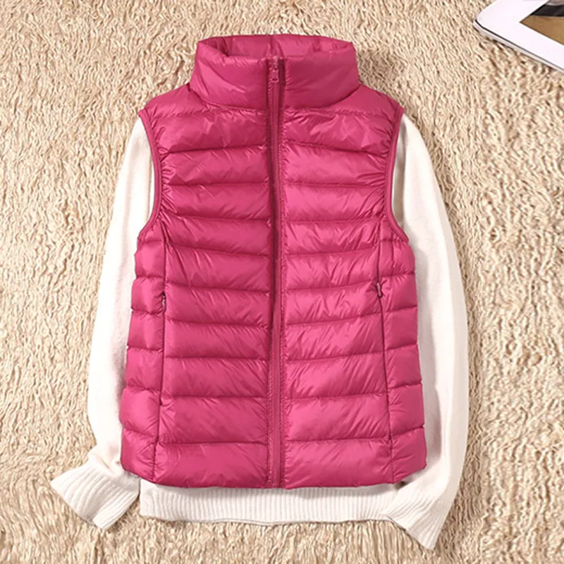 New Women Sleeveless Women's Ultra Light Down Vests Slim Jacket Girl Gilet Lightweight Windproof Warm Waistcoat Portable - Image 14