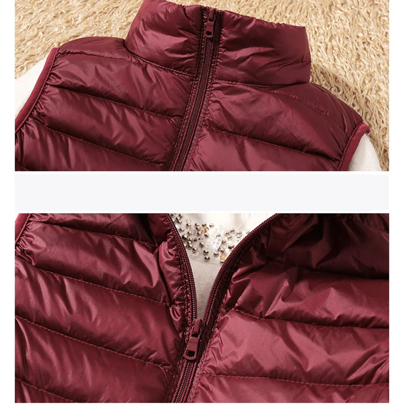 New Women Sleeveless Women's Ultra Light Down Vests Slim Jacket Girl Gilet Lightweight Windproof Warm Waistcoat Portable - Image 6