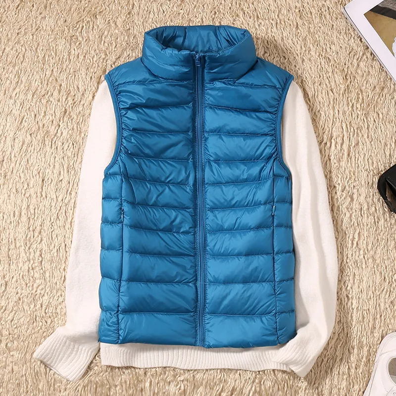 New Women Sleeveless Women's Ultra Light Down Vests Slim Jacket Girl Gilet Lightweight Windproof Warm Waistcoat Portable - Image 8