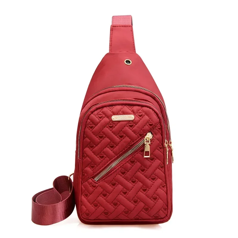 New Women's Embroidered Thread Chest Bag Large-capacity Diamond Female Multi-layer Women's One-shoulder Oblique Cross Handbag - Image 9