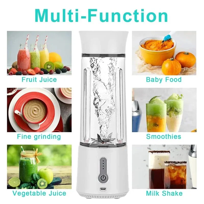 New Xiaomi Portable Blender Mini Handheld Fruit Mixer with 6 Blades Personal USB Rechargeable Juice Cup for Sports Trave Fruit M - Image 6
