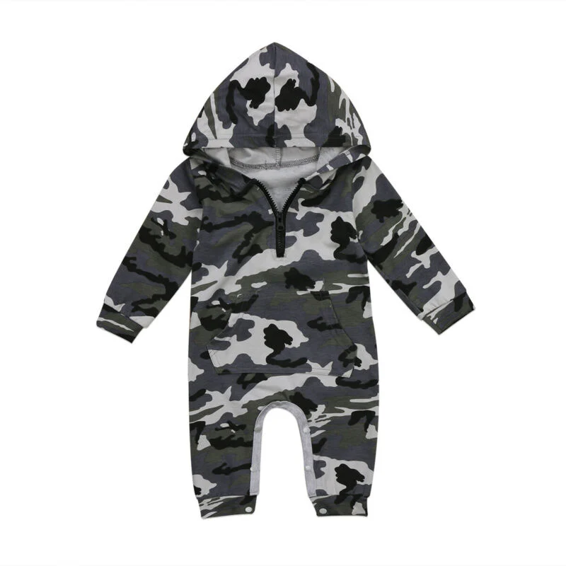 Newborn Baby Girl Boy Hooded Romper Jumpsuit Playsuit Clothes Outfit - Image 3