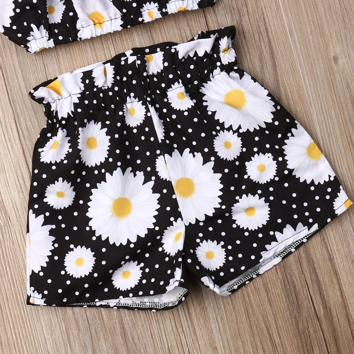 Newest Fashion Summer Toddler Baby Girl Clothes Off Shoulder Ruffle Sling Crop Tops Short Pants 2Pcs Outfits Clothes - Image 5