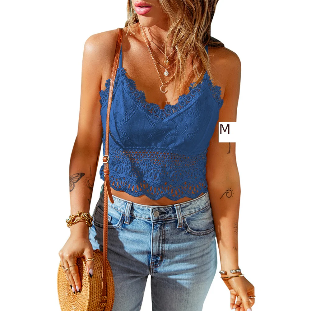 Niche Loose Sexy Lace V-neck Sleeveless Tank Top - Image 7
