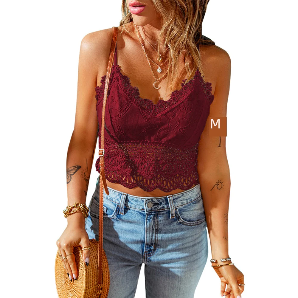 Niche Loose Sexy Lace V-neck Sleeveless Tank Top - Image 8