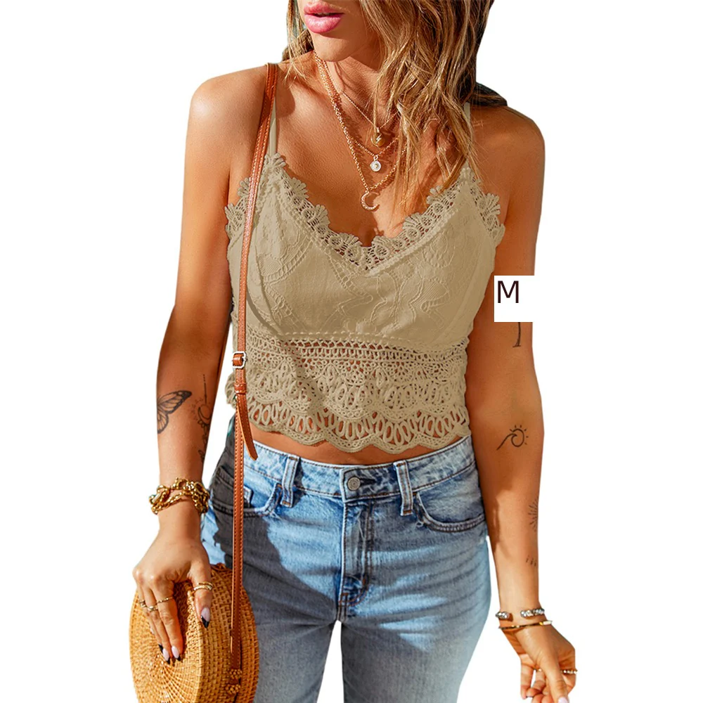 Niche Loose Sexy Lace V-neck Sleeveless Tank Top - Image 9