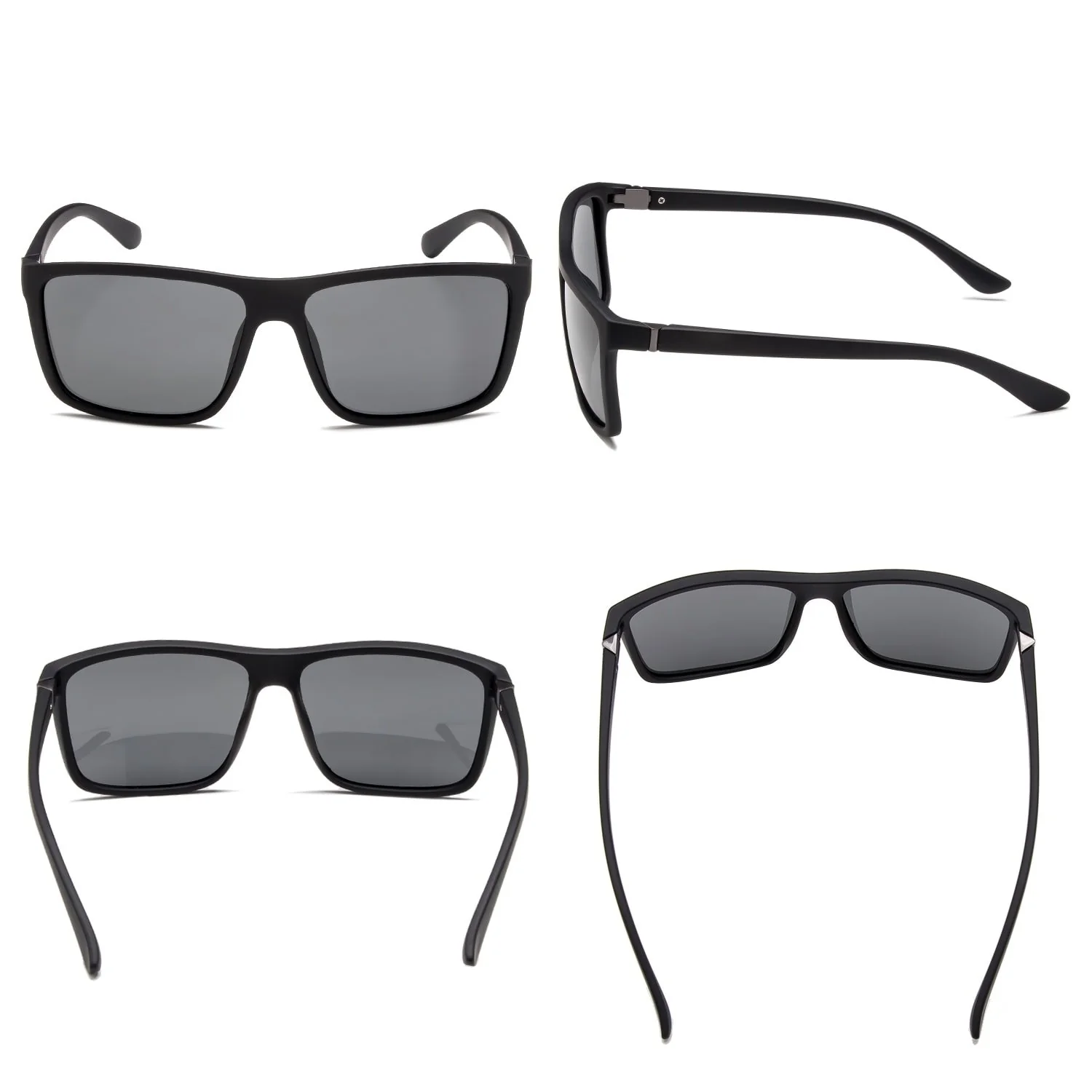 NIEEPA Men's Driving Sports Polarized Sunglasses Square Wayfarer Plastic Frame Glasses (Grey Lens/Black Frame) - Image 5