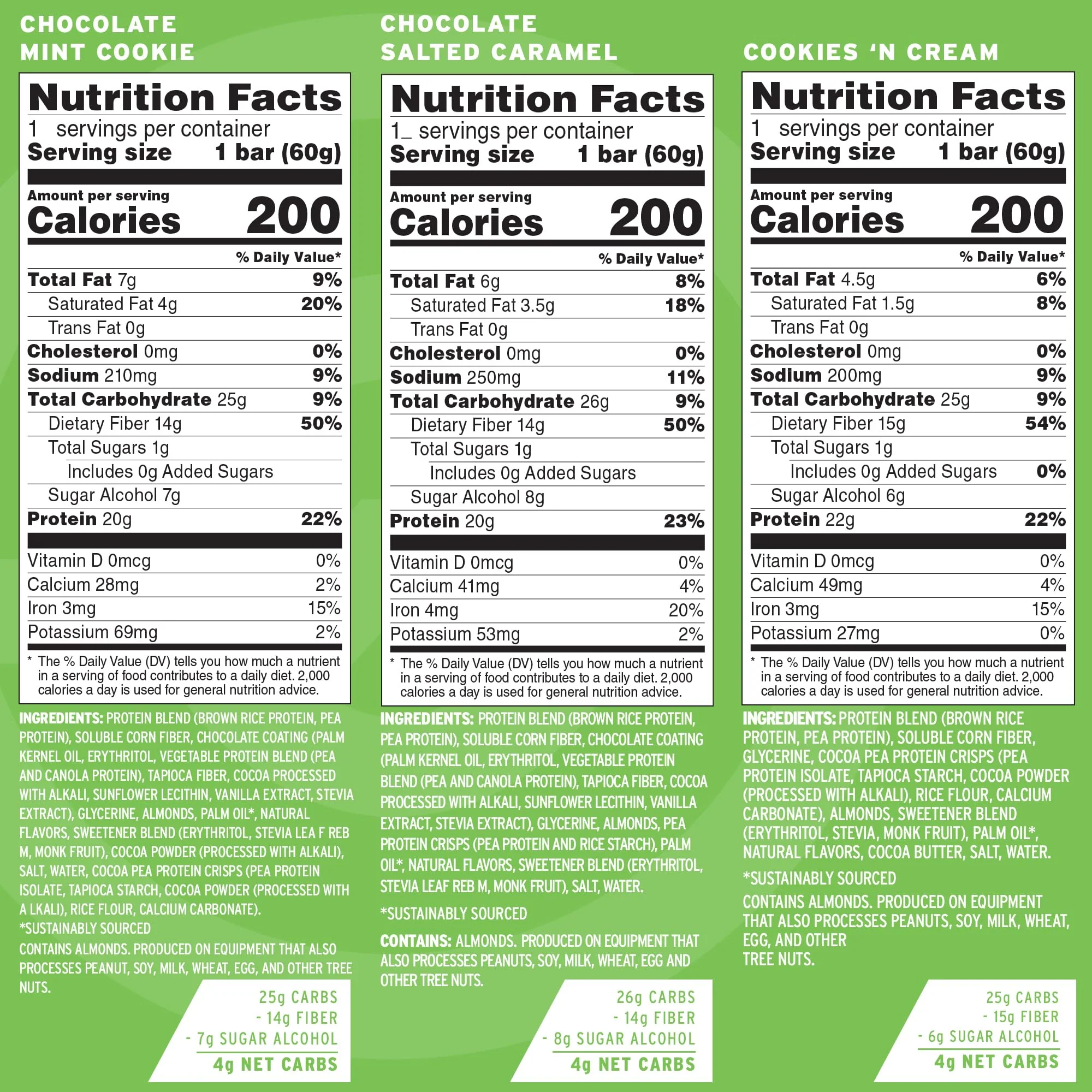 No Cow Protein Bar Brand Sampler, 20g Plus Plant Based Vegan, Keto Friendly, Low Sugar, Low Carb, Low Calorie, Gluten Free, Naturally Sweetened, Dairy Free, Non GMO, Kosher, 12 Pack - Image 6