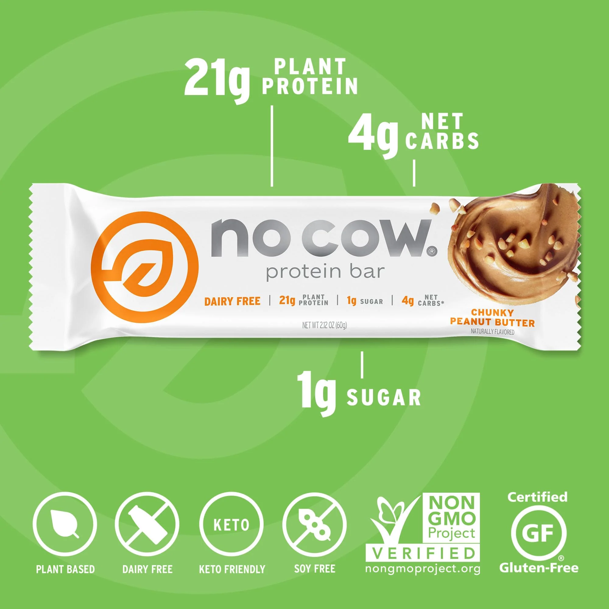 No Cow Protein Bar Brand Sampler, 20g Plus Plant Based Vegan, Keto Friendly, Low Sugar, Low Carb, Low Calorie, Gluten Free, Naturally Sweetened, Dairy Free, Non GMO, Kosher, 12 Pack - Image 9