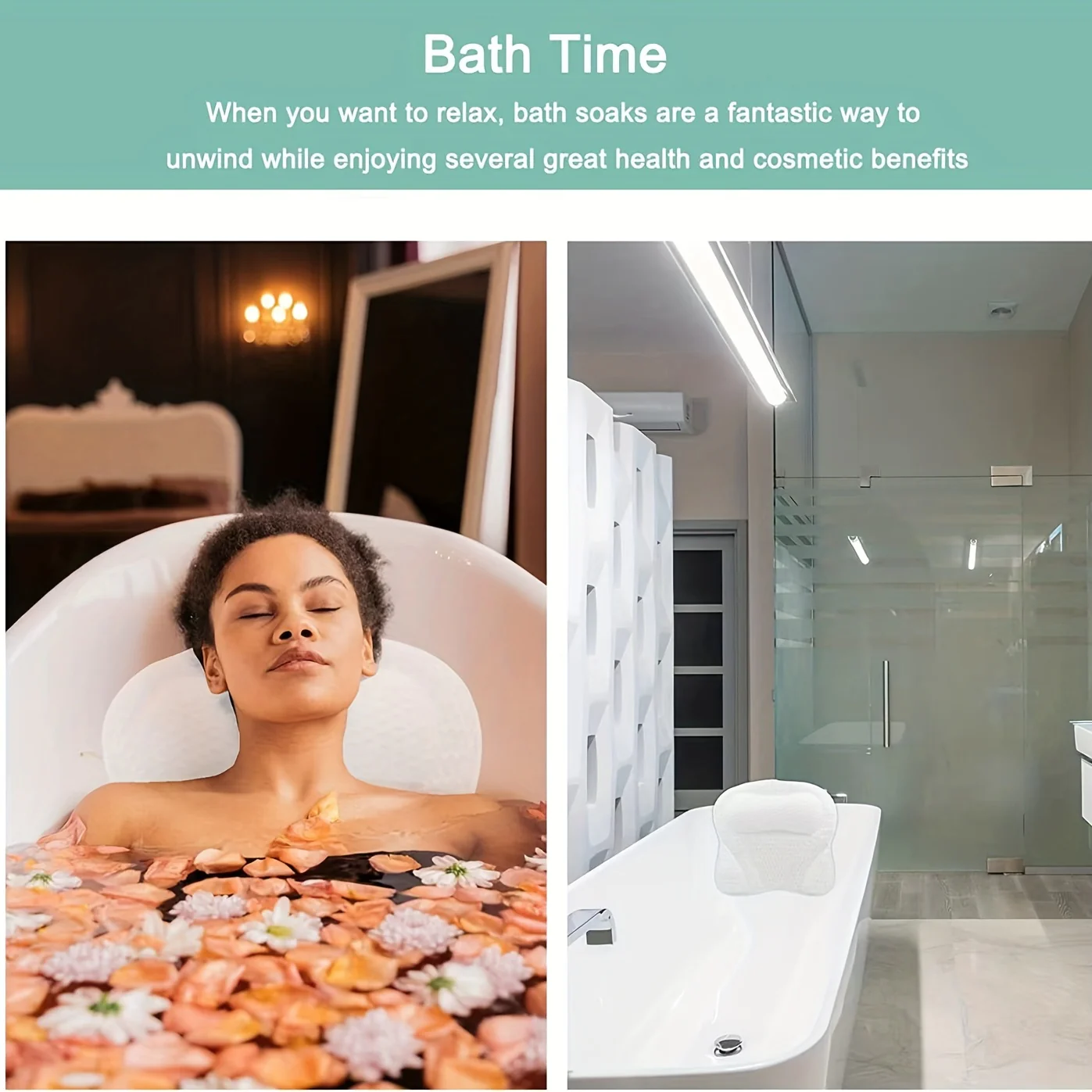 Non-Slip Bath Pillow for Head, Neck, and Back Support - 4D Air Mesh Soft Tub Pillow with 6 Suction Cups - Perfect for Spa Cushion and Tub Use - White - Image 6