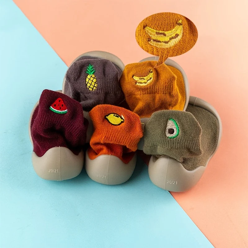 Non-Slip Fruit Print Toddler Baby Socks - Image 2
