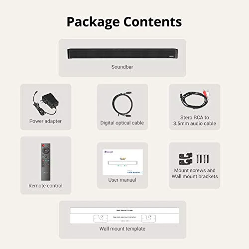 Norcent KB2020 Black Mamba Series 32-Inch 80W Sound Bar, Wired and Wireless Bluetooth 5.0 Balanced Sound Experience Soundbar Speaker 2022 New Version MB-3220 - Image 2