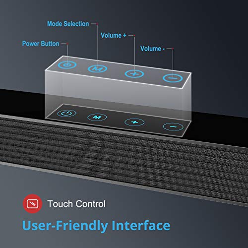 Norcent KB2020 Black Mamba Series 32-Inch 80W Sound Bar, Wired and Wireless Bluetooth 5.0 Balanced Sound Experience Soundbar Speaker 2022 New Version MB-3220 - Image 6