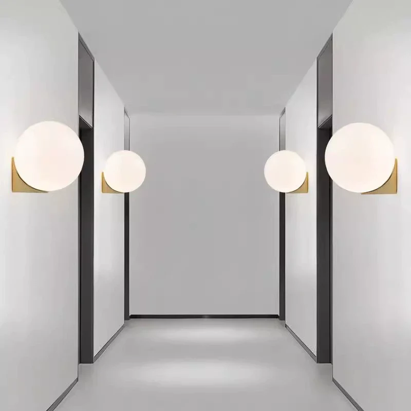 Nordic Style Wall Lamp Minimalist Modern Art Designer Special Creative Glass round Ball Decoration Aisle Bedroom Bedside Lamp - Image 3