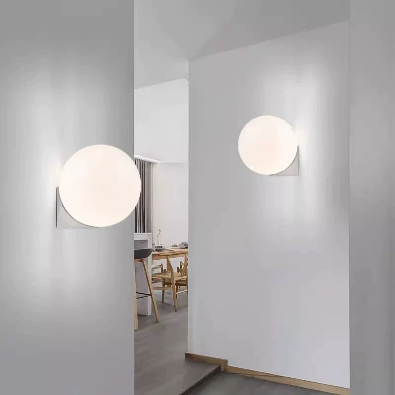Nordic Style Wall Lamp Minimalist Modern Art Designer Special Creative Glass round Ball Decoration Aisle Bedroom Bedside Lamp - Image 4