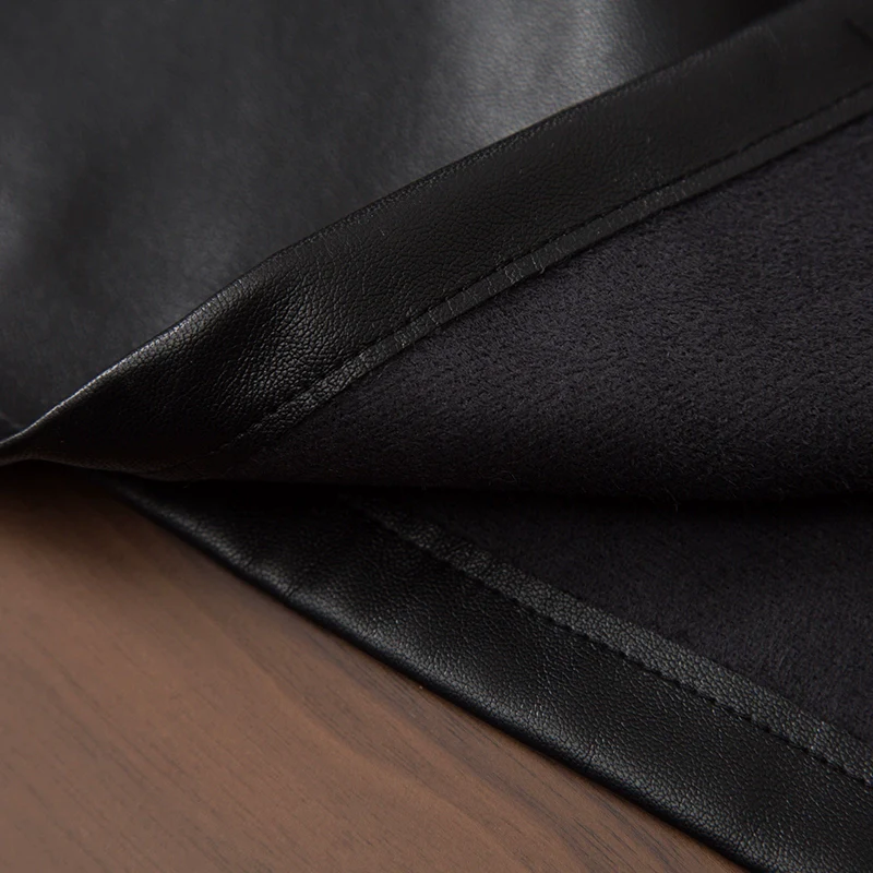 Normcore Textured PU Leather Bandage Dress Export Sling Dress - Image 2