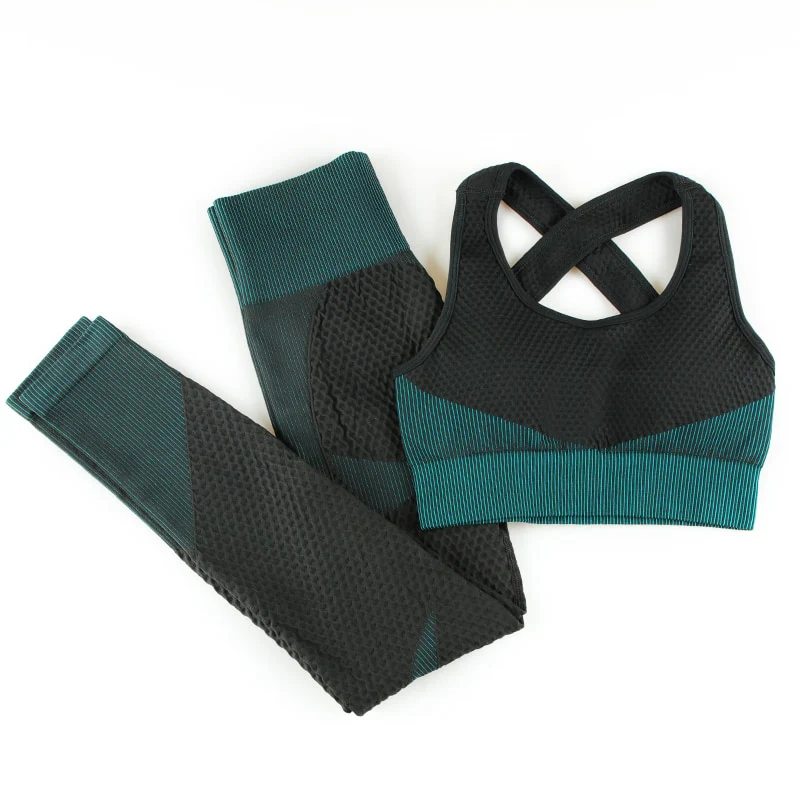 Seamless Women Gym Set Yoga Set 2/3 Pieces Set Zipper Long Sleeve ShirtsHigh Wait Leggings Sport Clothes Sport Suit - Image 9