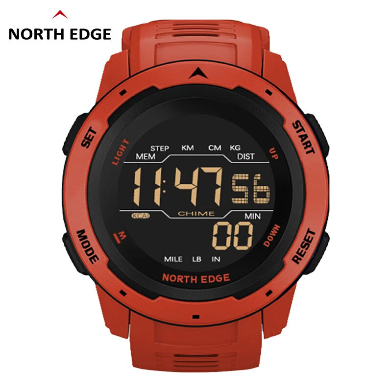 NORTH EDGE Mars Men Digital Watch Men's Military Sport Watches Waterproof 50M Pedometer Calories Stopwatch Hourly Alarm Clock - Image 2