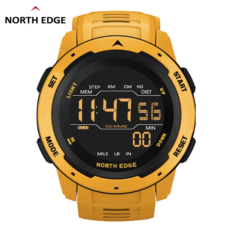NORTH EDGE Mars Men Digital Watch Men's Military Sport Watches Waterproof 50M Pedometer Calories Stopwatch Hourly Alarm Clock - Image 8
