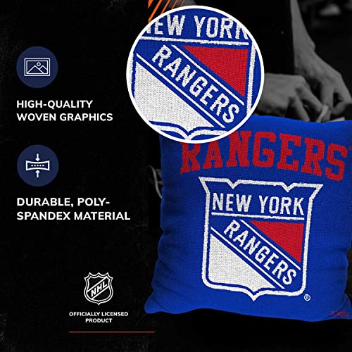 Northwest NHL Decorative Pillows- Enhance Your Space with Woven Throw Pillows - 14" x 14" - Playing Field at Your Home (New York Rangers - Blue) - Image 3