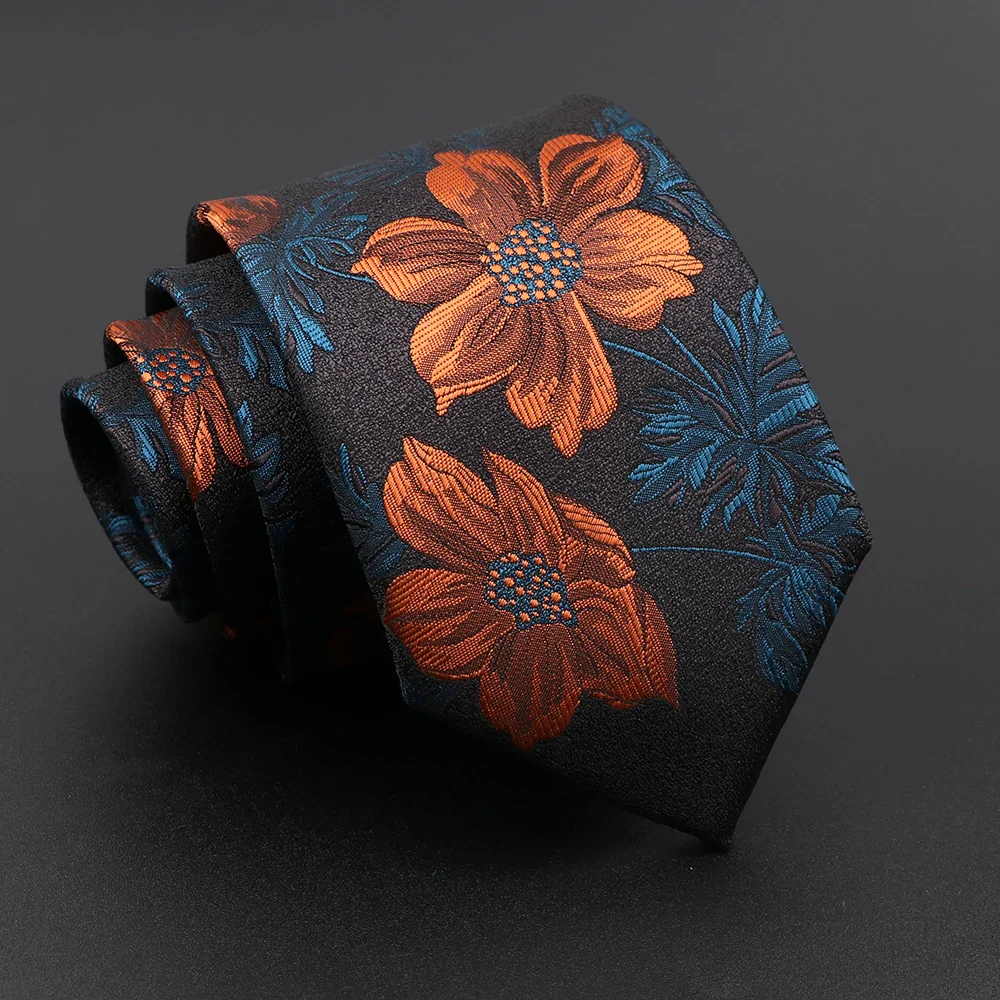 Novelty Men's Tie Floral Feather Elk Geometric Patten Red Blue Neckties Leisure Business Daily Wear Cravat Wedding Party Gift - Image 11