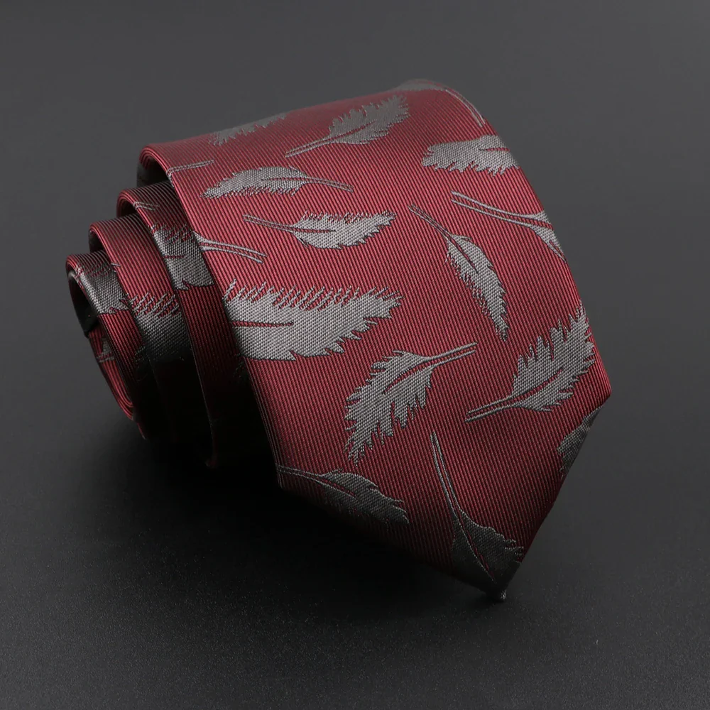 Novelty Men's Tie Floral Feather Elk Geometric Patten Red Blue Neckties Leisure Business Daily Wear Cravat Wedding Party Gift - Image 15
