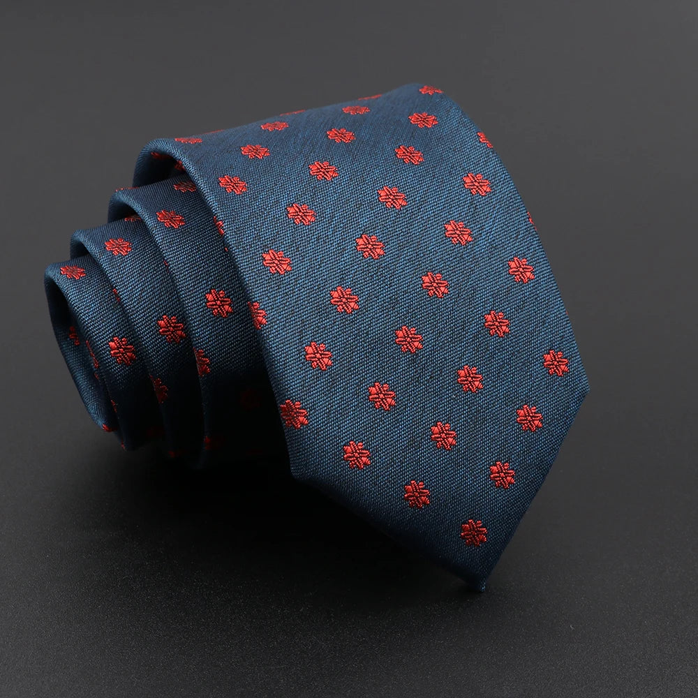 Novelty Men's Tie Floral Feather Elk Geometric Patten Red Blue Neckties Leisure Business Daily Wear Cravat Wedding Party Gift - Image 18
